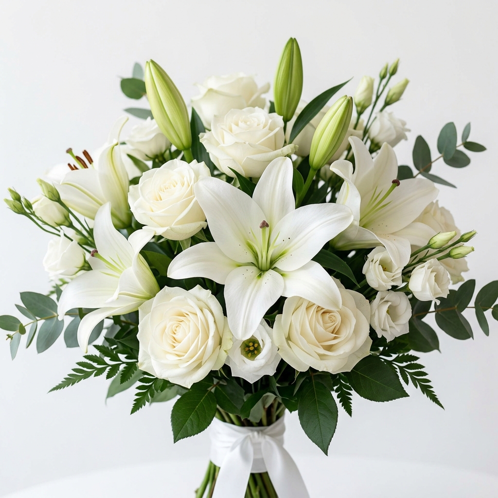 White memorial flowers